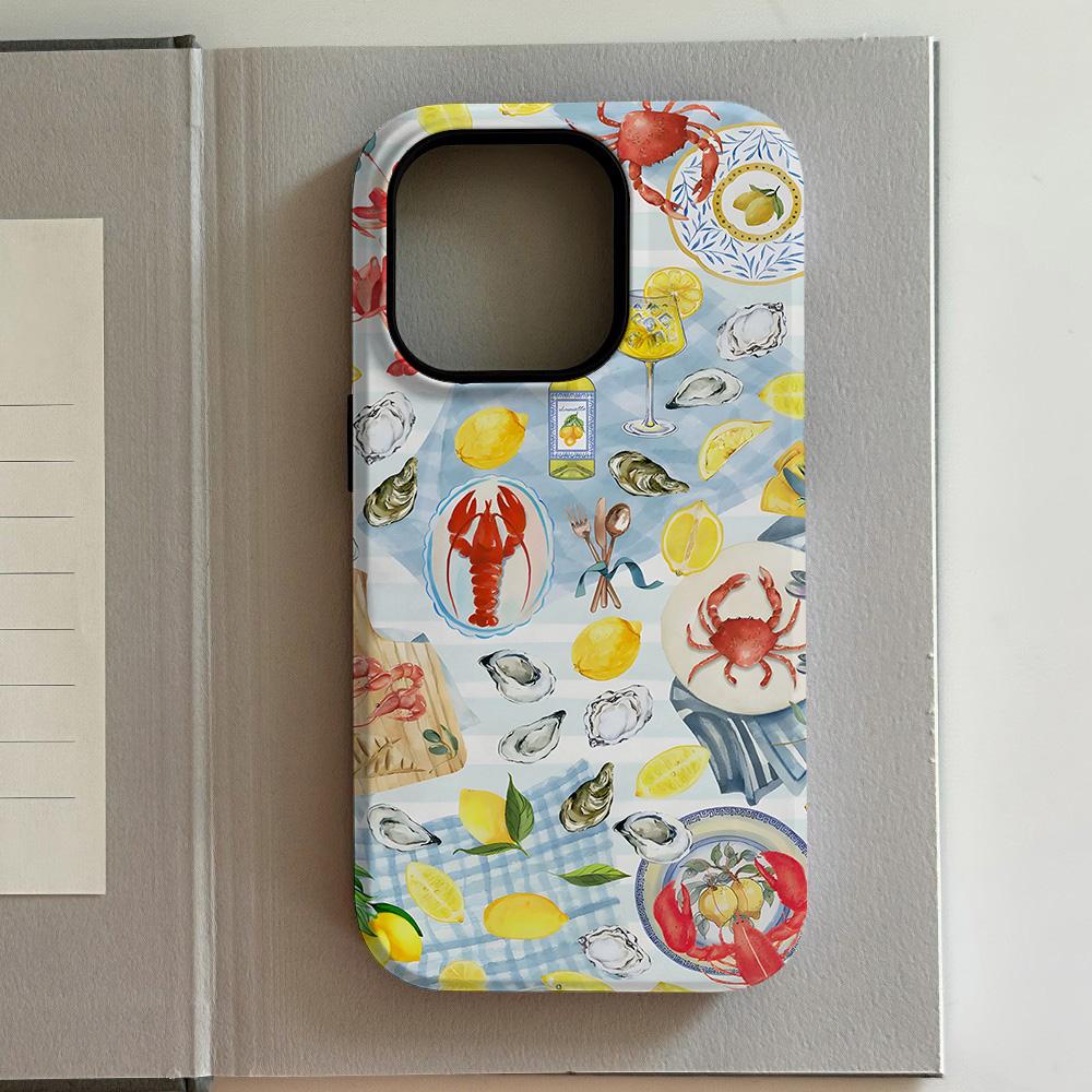 Luxury crabs and shells Phone Case for iPhone 17 16 15 14 13 12 11 X XS XR Air Pro Max Plus Luxury Double-layer Back Cover