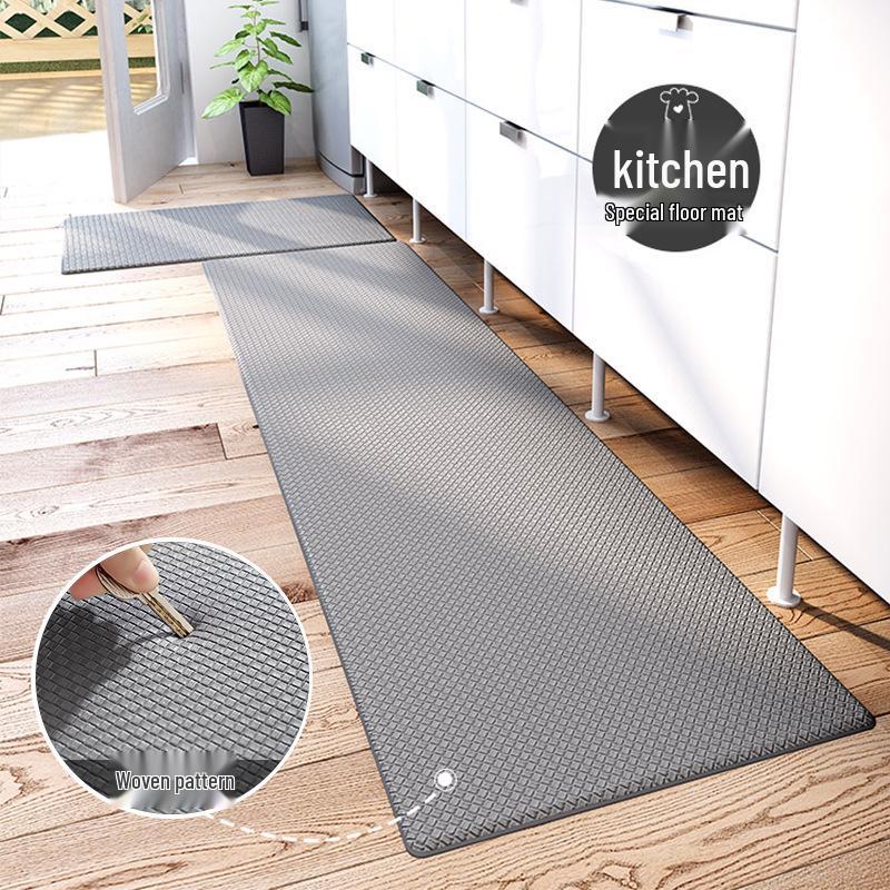 Waterproof Non-slip PVC Floor Mat: Oil-proof, Wipeable Leather, Dirt-resistant, Anti-fatigue.