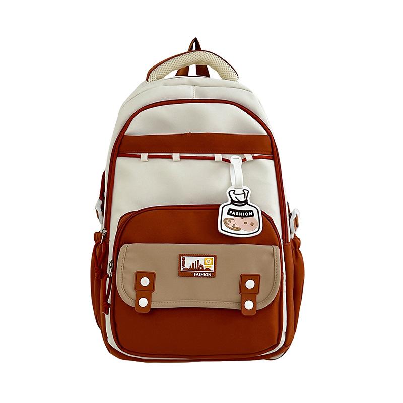 School Season Junior High School Student Schoolbag Female High School Student Large Capacity Backpack Student Casual Contrasting Color Backpack