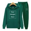 DIY28 Custom Your LOGO Men's Sports Suit Fashion Casual Sports Loose Warm Hoodie and Sports Pants Two-piece Set