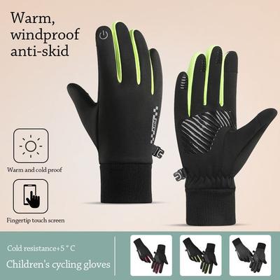 Non-slip Cycling Riding Mittens Full-finger Children Bicycle Gloves for Boys Girls