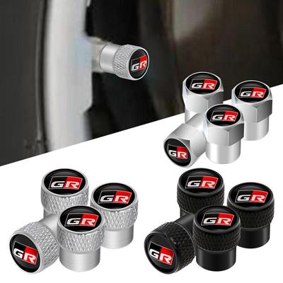 Car Styling 4 Pz GR Distintivo Dell'emblema Auto In Metallo Ruota Pneumatico Valvola Dell'aria Tappi Copertura Dello Stelo Per Corolla Camry Yaris Prius Rav4 Decor