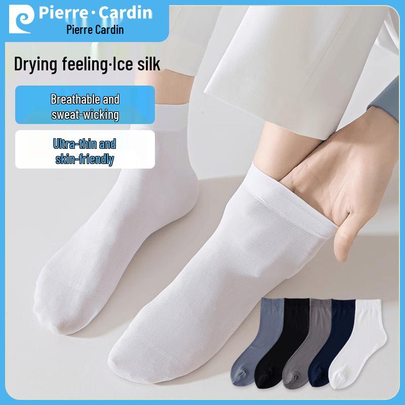 Pierre Cardin Men s Ultra-Thin Ice Silk Business Socks - 10 Pairs Gift Set One Size