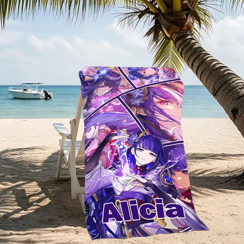 Customizable Personalized Beach Towels Genshin Impact Characters Themed designs.Suitable for the Beach, Yoga, Sports;ideal As Beach Accessories