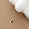 Arvaleff Luxury Red Agate Pendant Necklace for Girls - Copper Retro Spring Design