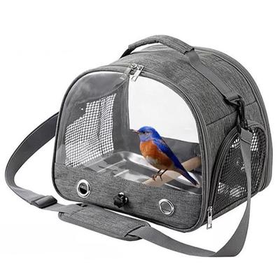 Bird Travel Carrier Portable Transport Bird Cage Bag With Stainless Steel Tray Clear Window Outdoor Parrot Bird Pet Backpack