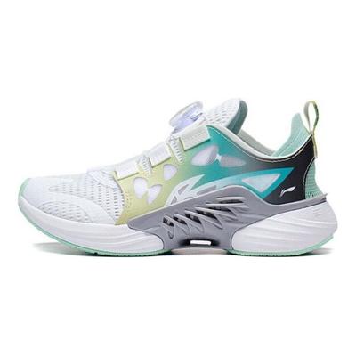Li Ning Children Canglan 2.0 Low Top Running Shoes Kids Sneakers White Gray Green YKFT034-3