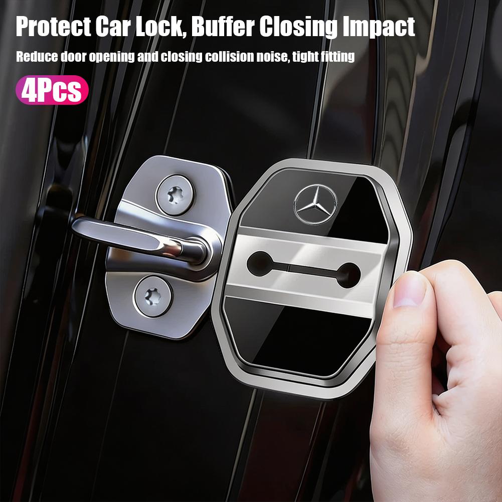 4Pcs Silicone Car Door Lock Protector Cover Anti-Collision Accessories For Mercedes-Benz GLC X253 X254 C-Class W205 W206 A-Class QQ8