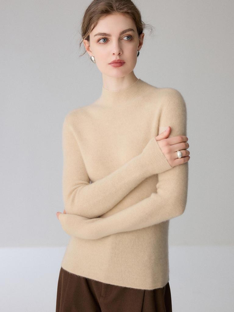 Women's Premium 100% Pure Cashmere Seamless Pullover Sweater - Versatile Knit Top