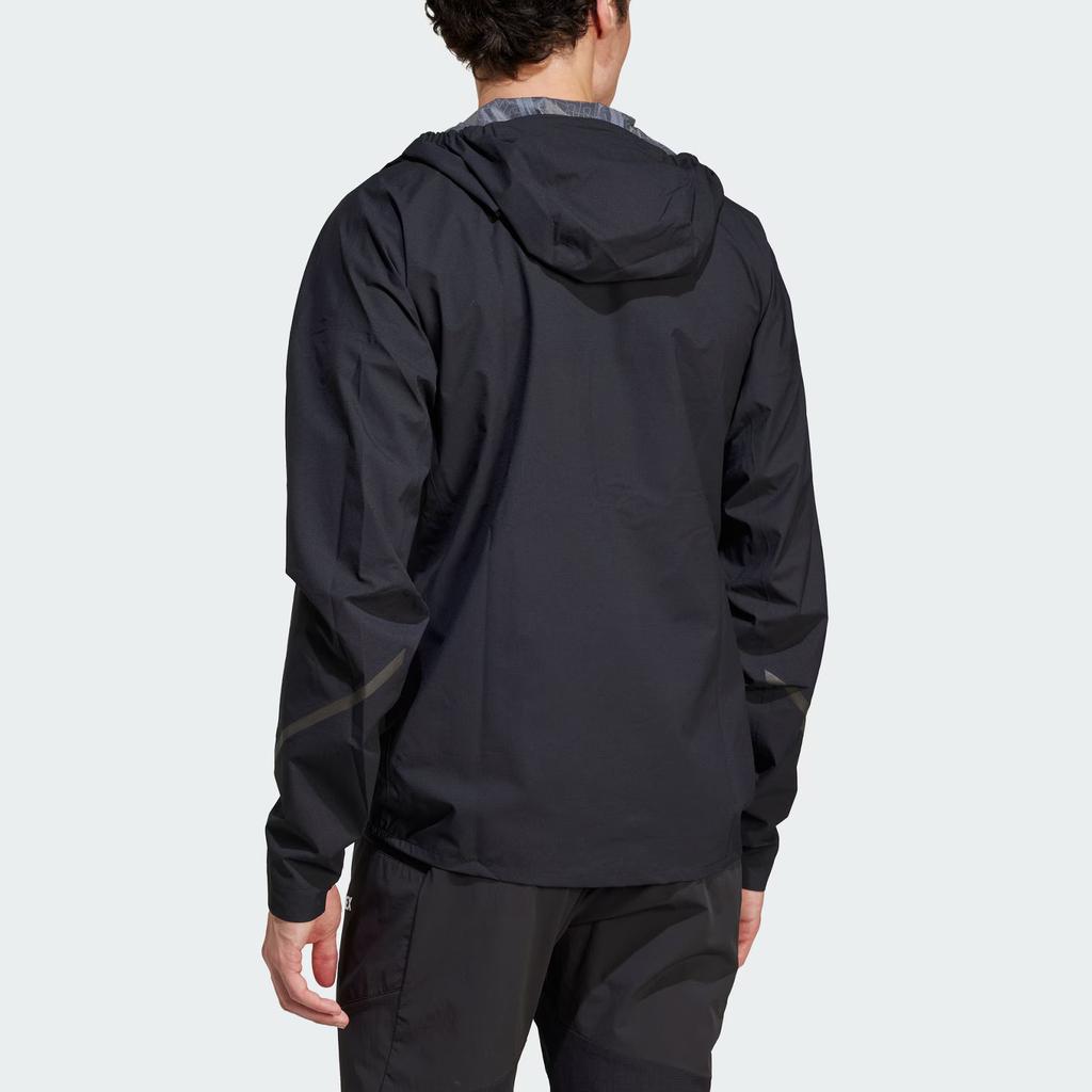 Adidas Terrex Xperior 2.5 Layer Light Casual Fashion Minimalist Slim Fit Hooded Waterproof Windbreaker Men Jacket Black KA5872