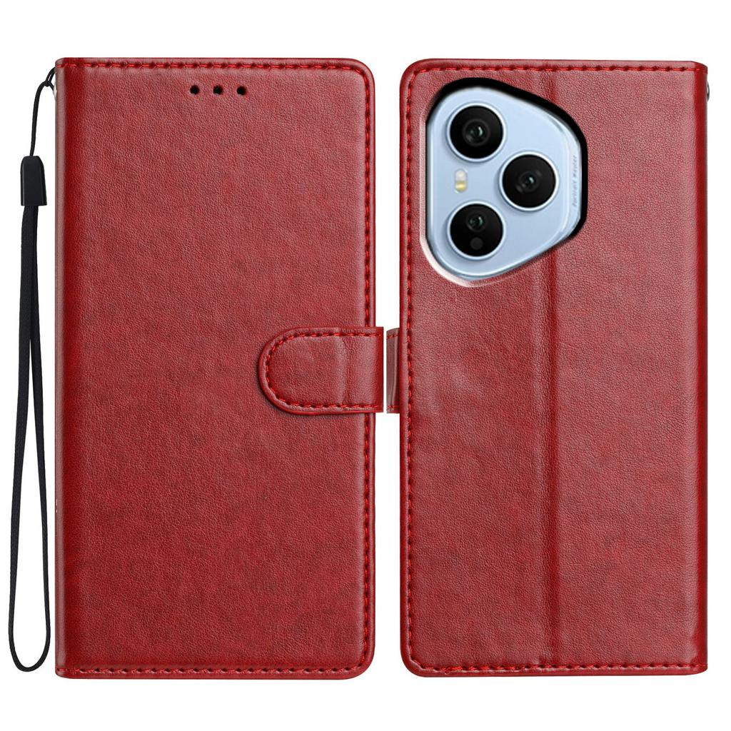 For Honor 400 Pro 5G (Global) Leather Case Wallet Stand Phone Cover with Handy Strap