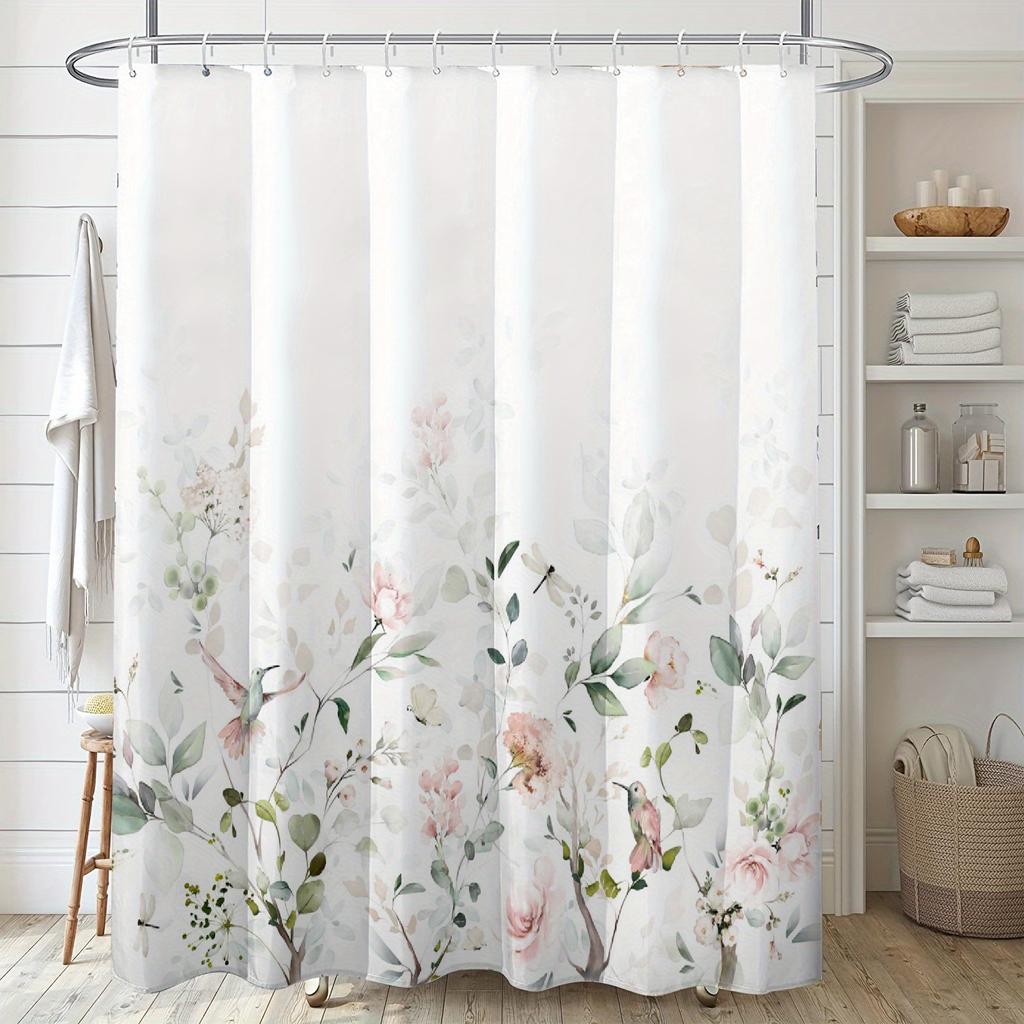 Basic Style Shower Curtain With Hooks Anti - mold For Hotel Home Bathroom