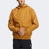 Adidas Essential Utility Windbreaker Jacket with Print Logo and Zip Hood Men Outerwear Brown HN9034