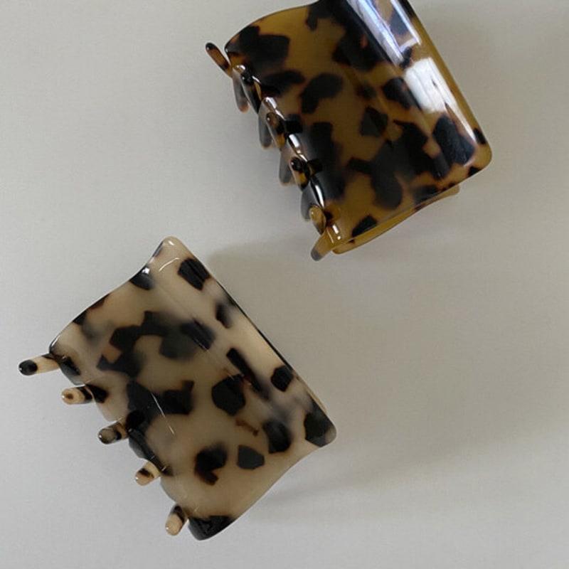 mosxe Solid leopard hair-clip (2color)