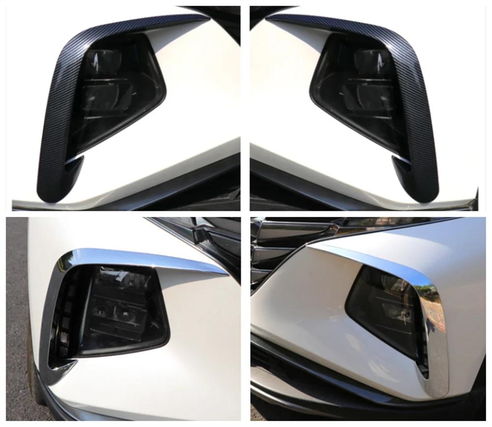 For Hyundai Tucson NX4 2020 2025 Front Fog Light Lamp Cover Trim Bumper Molding Eyebrow Eyelid Carbon Fiber Chrome Decoration