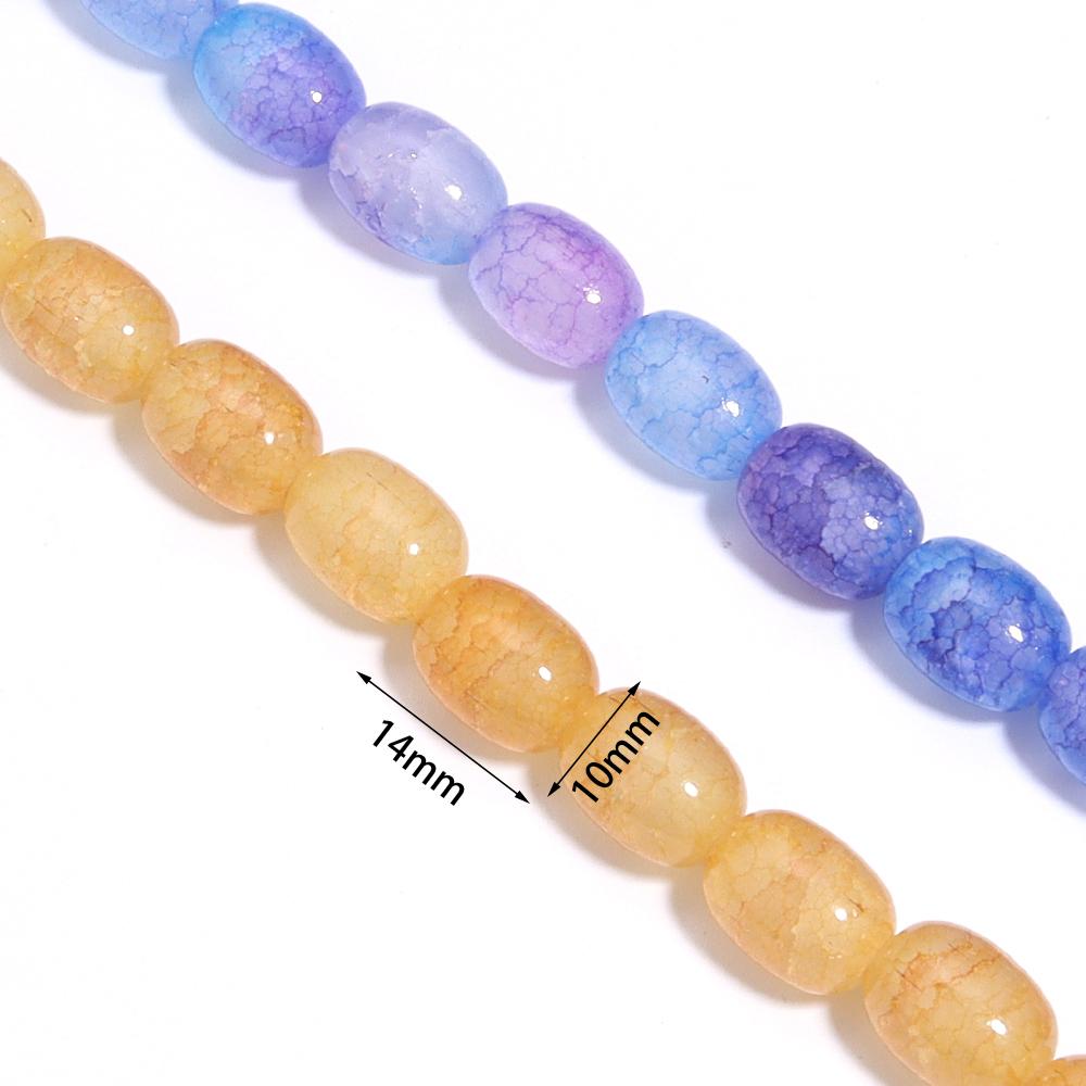 28pcs/lot 10x14mm Colorful Glass Beads Barrel Shape Loose Spacer Beads For Jewelry Making DIY Bracelet Necklace Accessories