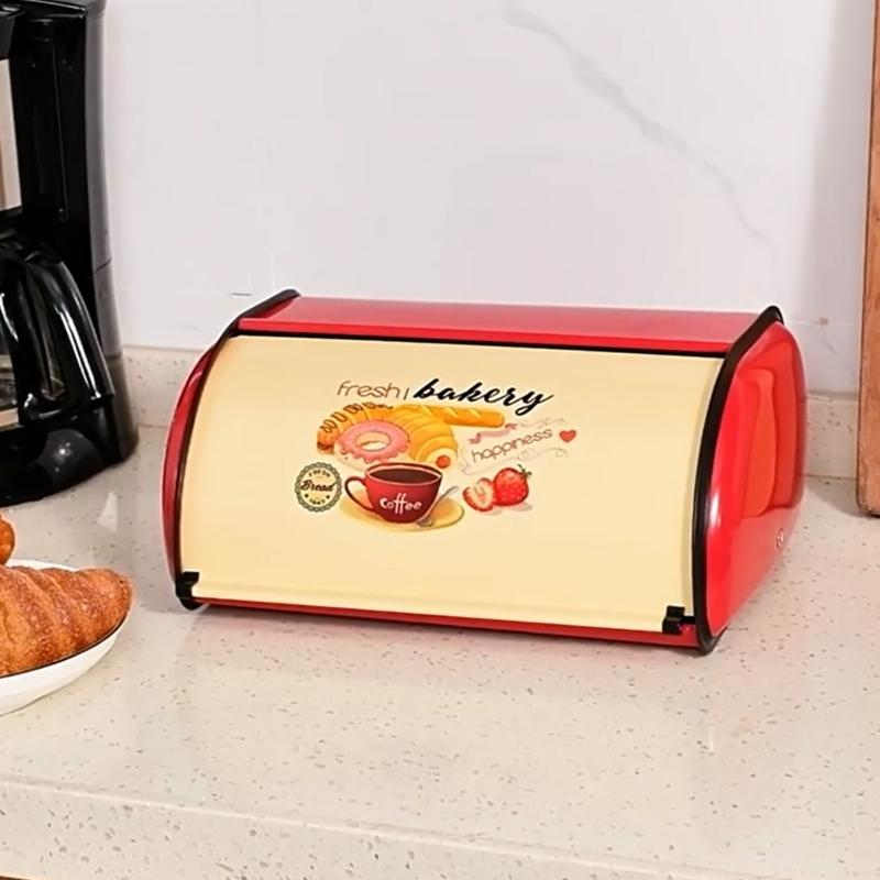 Iron Bread Bin With Ventilation Holes Rustproof Bakeware Organiser For Freshness Preservation And Easy Access