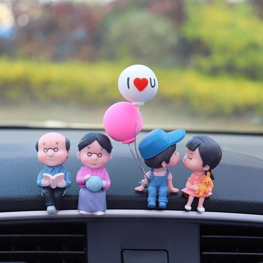 Enfeites de Carro de Resina Decoração de Casa Balão de Beijo Figura de Ação Desenho Animado Modelo de Casal Brinquedos Homens e Mulheres