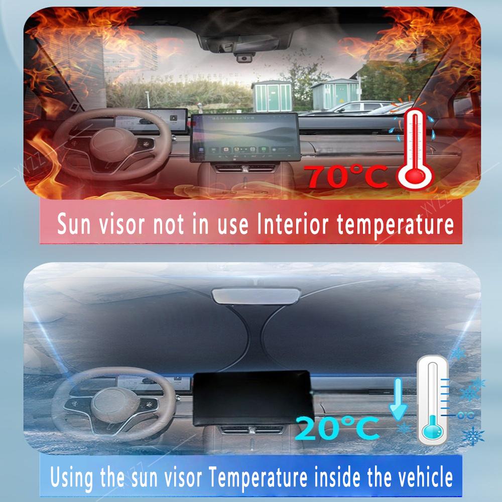 For Dodge RAM 1500 2500 3500 2010-2024 Car Front Windshield Sunshade Heat Insulation Sun Visor Summer Auto Accessories FoldableWindshield Sunshades 1