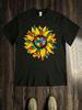 Unisex T-shirt Men's New Style T-Shirt, Sunflower Puzzle Heart Print T-Shirt, Breathable and Comfortable, Simple an