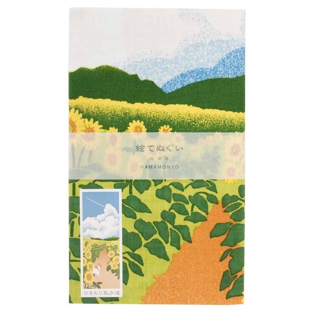 Hamamonyo Illustrated Hand Towel Sunflower Walk