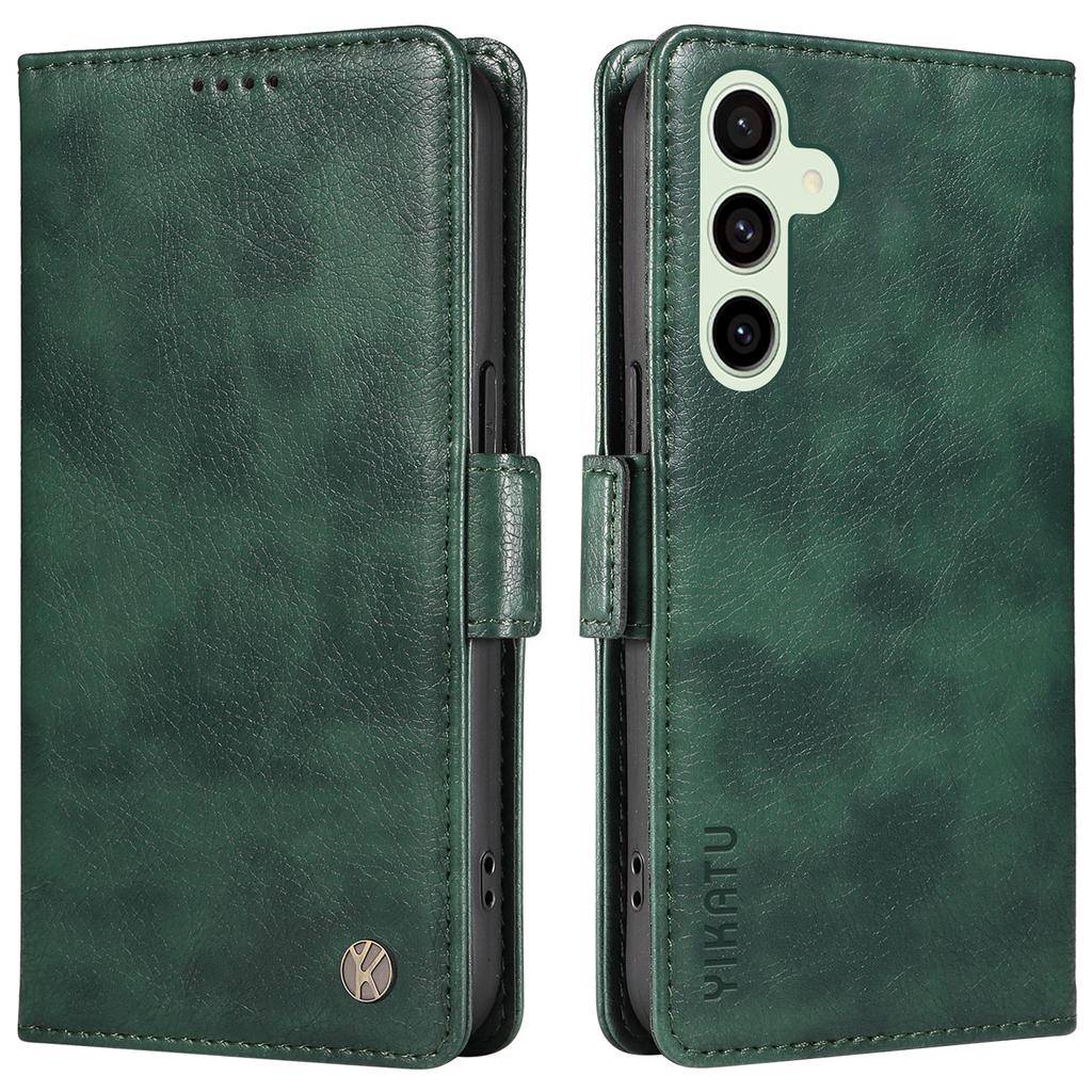 YIKATU YK-007 For Samsung Galaxy S24 FE Phone Case Litchi Texture PU Leather Wallet Cover