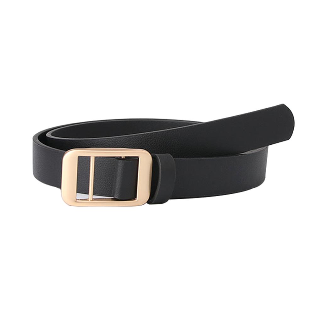 Stylish Minimalist Belt For Women Golden Hardware Detailing Slim Fit Faux Leather Design