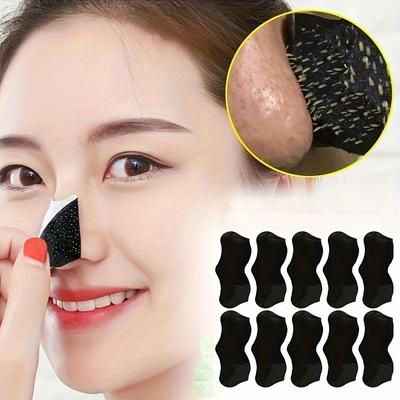 10pcs Blackhead Nose Strips Deep Cleansing Nasal Spot Facial Dot Stickers Nose Mask Shill For Acne & Black Head - Dropship
