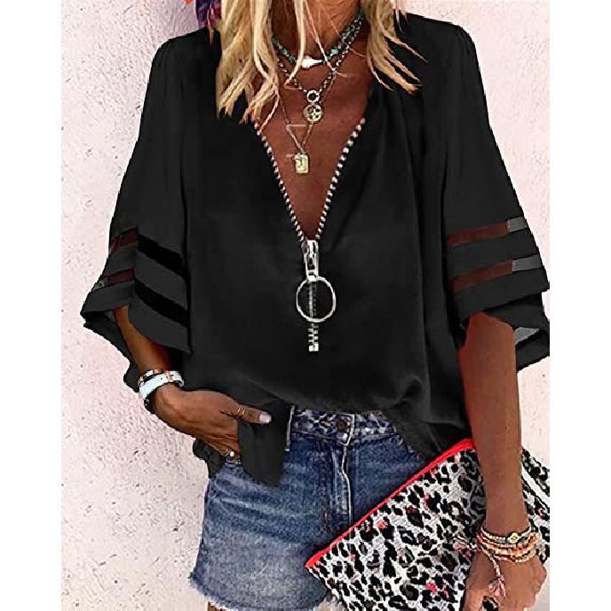 Travel New Women'S Retro Printed Shirt Casual Spring And Summer Breathable Cool Sexy Daily Date Short Sleeved T-Shirt Top