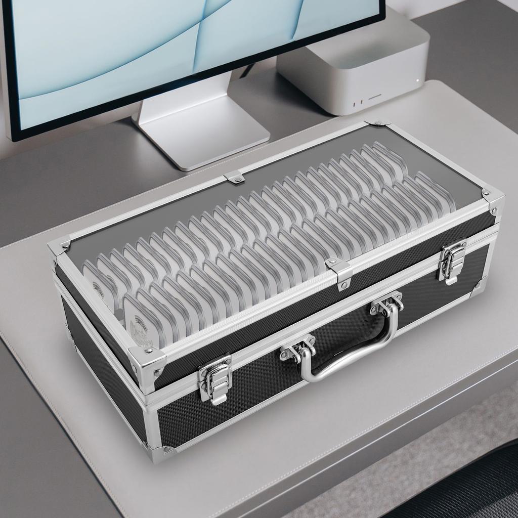 Svart förvaringslåda för mynt med 50 platser - Rymmer 50 myntkapslar, Hållbart organisatörsfodral för myntsamling för enkel transport och skydd