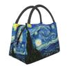 Van Gogh Starry Sky Night Thermal Lunch Bag for Women Reusable Portable Waterproof Insulated Lunch Box for Travel Picnic Work
