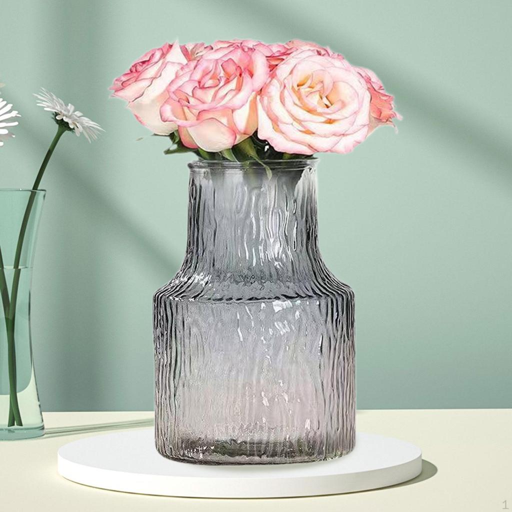 Glasblumenvase Knospe Kreative Hochzeitsmittelstücke Flasche Rundkrug für Bücherregal