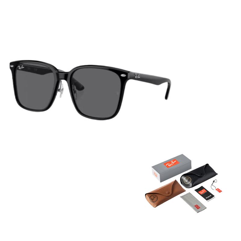 

RayBan Full Frame Plate Frame Square Sunglasses Unisex Couple Black/Grey 57