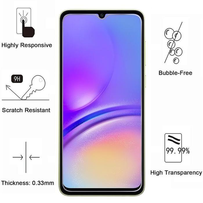 Screen Protector - Phonillico - Samsung Galaxy A05 - Pack of 4 - Tempered Glass - Scratch Resistant