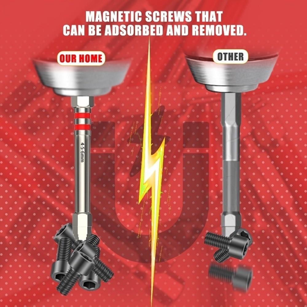 3/6PCS Strong Magnetism Magnetic Batch Head Hex Shank Screwdriver Bits For Impact Drill
