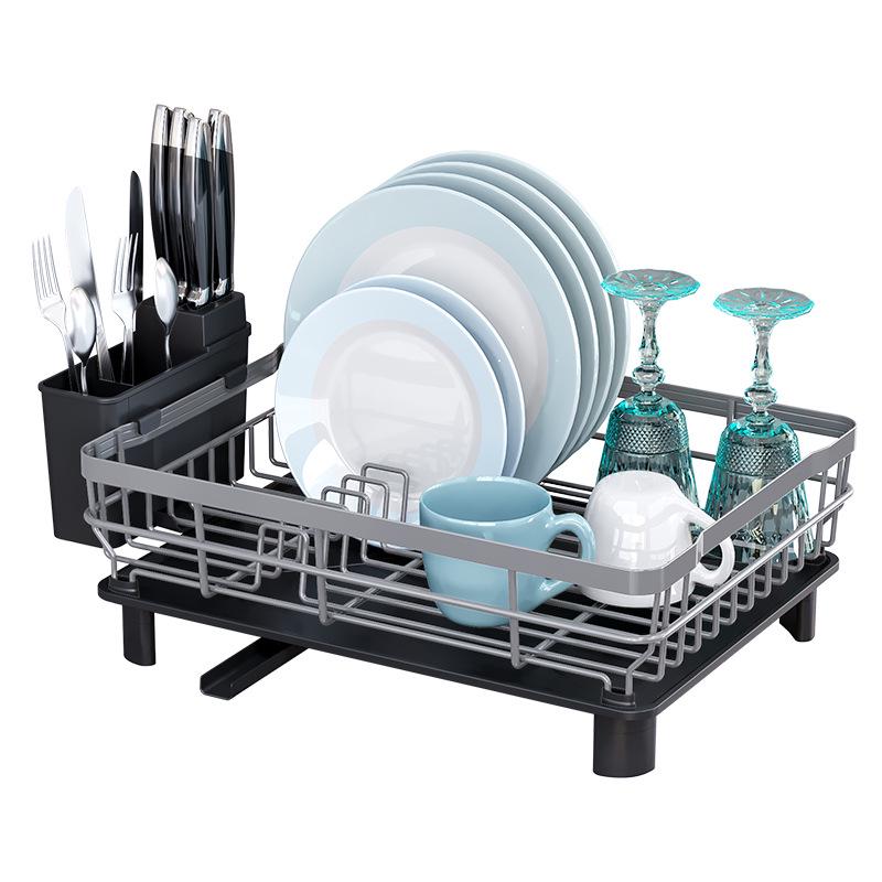 Kitchen Dish Rack & Chopstick Storage with Draining Basket