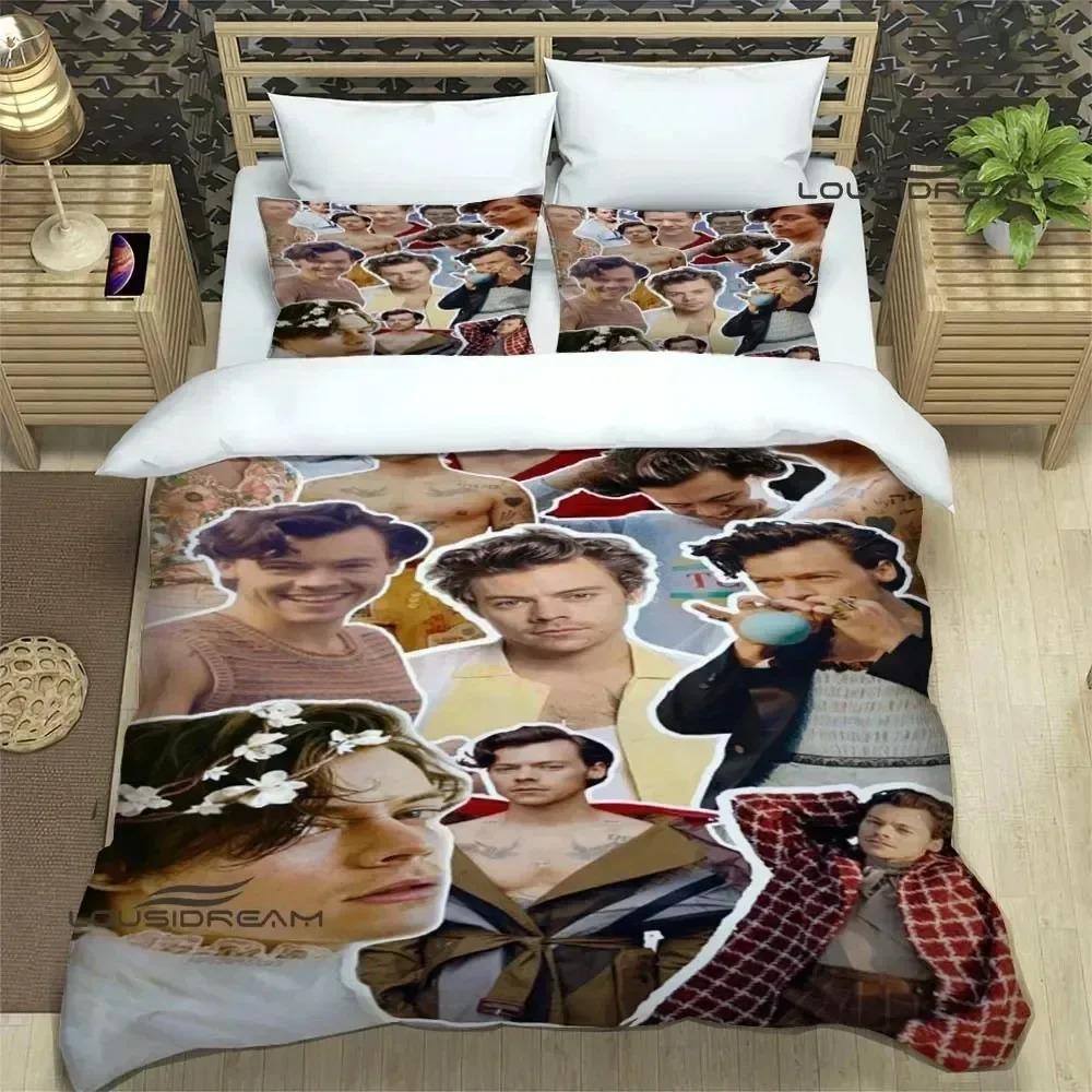 

Співачка H-Harry-Styles Комплекти постільної білизни вишуканий комплект постільної білизни підодіяльник ковдра комплект постільної білизни розкішний подарунок на день народження EU Double 200x200cm