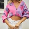 2025 Autumn New Sweater V-neck Button Cardigan Strawberry Jacket Sweater Women