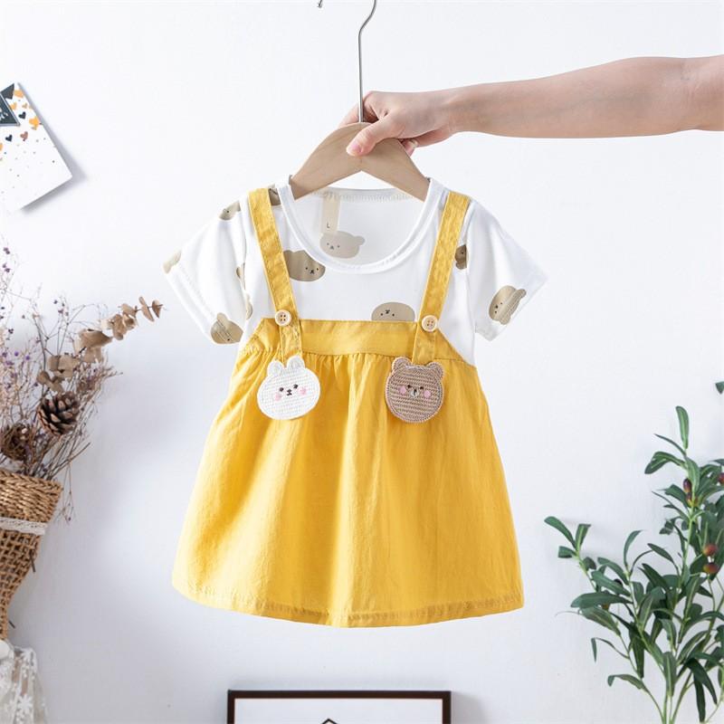 Toddler Girl Dresses Casual Short-sleeve Straps Cute Floral Sundress Summer