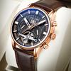 AILANG Brand Leather Tourbillon Man Watches Luxury Automatic Mechanical Sport Waterproof Watches Men's Luminous Calendar Reloj