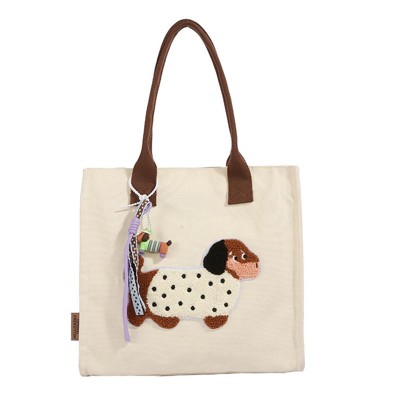 Korean Lazy Style Large Canvas Tote Bag - Fashionable, Versatile, High-End Women's Commuter Shoulder Bag