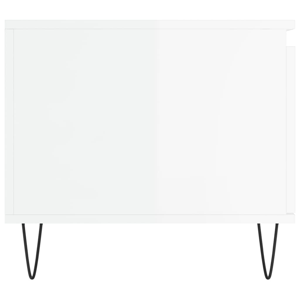  Coffee Table, High Gloss White, 100x50x45 Cm