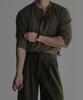Baulopeulodeogteu Pattern Regular Henley Neck Knit Tee [Khaki]