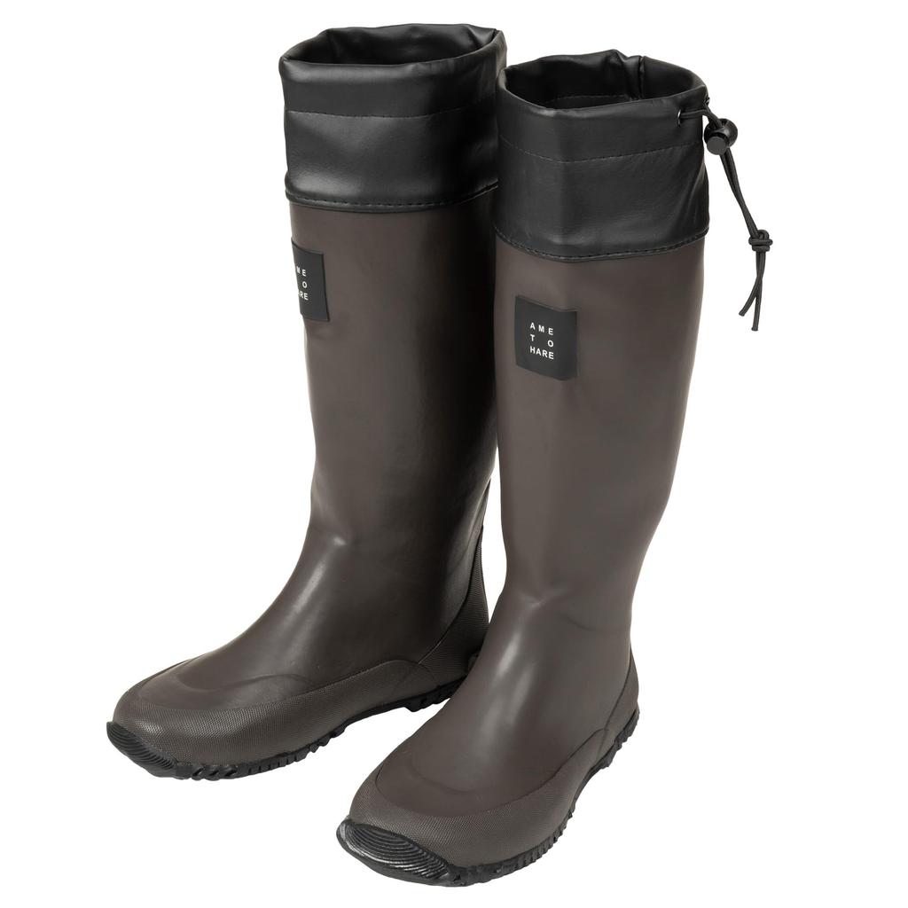 Ametohare Rain Foldable with Storage and Size S AH-600 Roll-Up Boots, Bag, Women's Men's, (Brown, 23-Point Measurement, 5-Centenometers)