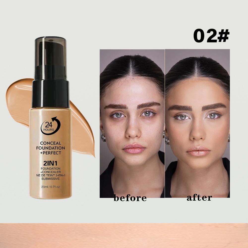 New Waterproof Liquid Foundation Oil-Control Matte Face Foundation Cream Creamy Texture Full Coverage Foundation Concealer Cream