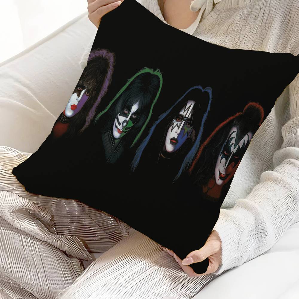 Kiss Band Decorative Room Aesthetics Pillow Case Home Decor Bedroom Sofa Bed Couch Pillow Cover 45x45