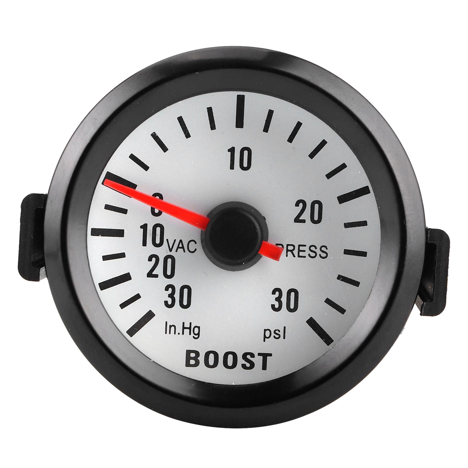 

Universal Boost Pointer Gauge Vacuum Pressure Meter 0‑30PSI 12V Blue LED Dial 52mm Dia for Cars Motors