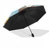 Ombrello da Viaggio a Tema Capibara - 8 Stecche, Apertura e Chiusura Automatica, Design Pieghevole Portatile, Ombrello Compatto ed Elegante Adatto per l'Esterno