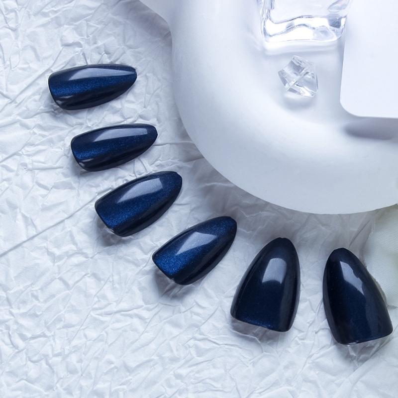30Pcs Glitters Cats Eye Press On Nail Almond Fake Nail Full Cover Glues On Nail Acrylic Artificial Nail Stick On Nail