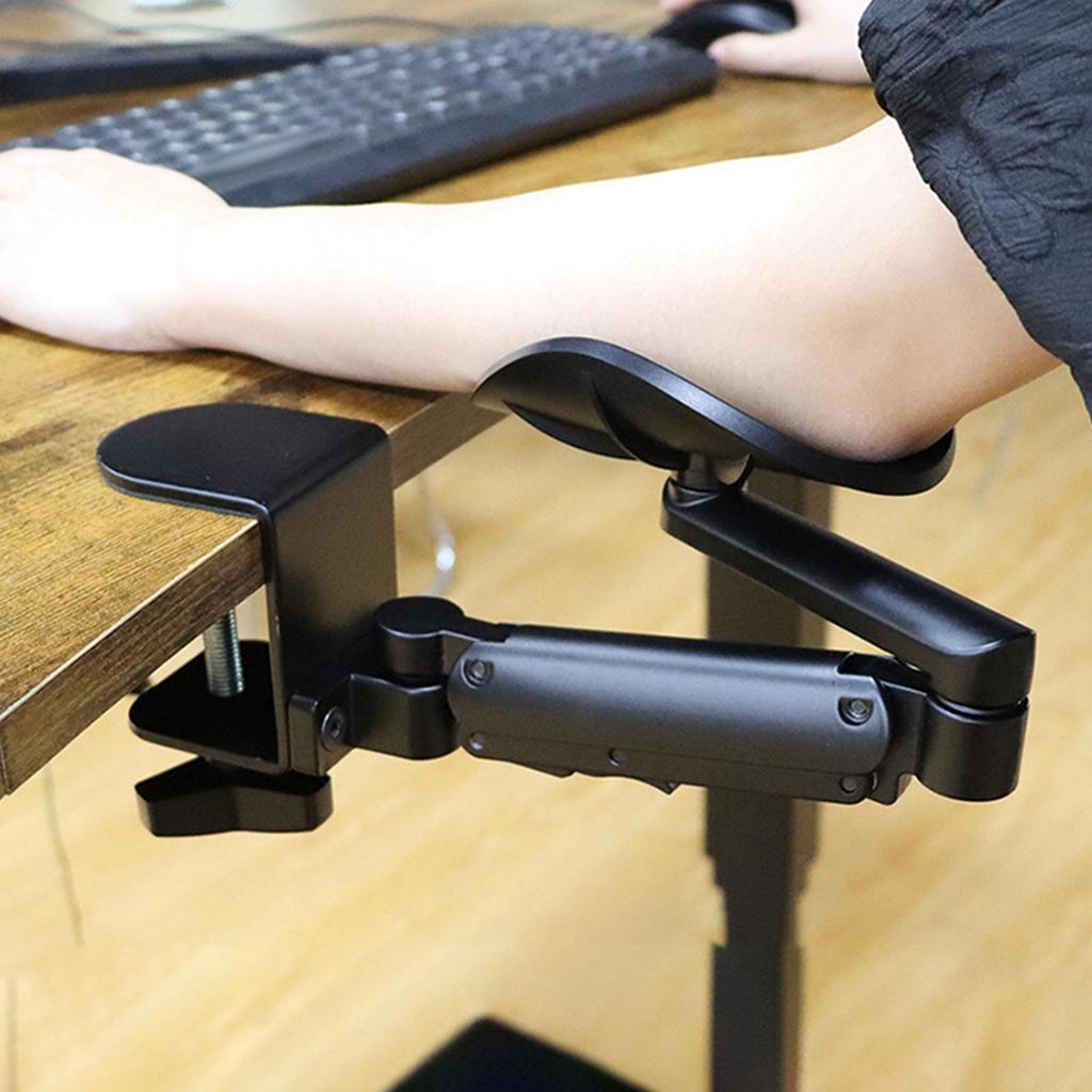 Ergonomic Adjustable Arm Rest for Desk Metal Rotating Wrist Support Bracket Console for Computer Office Laptop Hand Rest